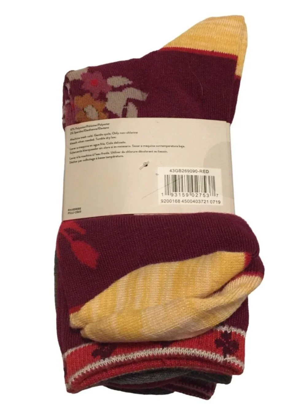 Lucky Brand Ladies Crew Socks Size 4-10 Plum Navy Taupe Gray 5 Pairs